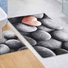 Koupelnová a WC předložka Tmavé kameny 3D