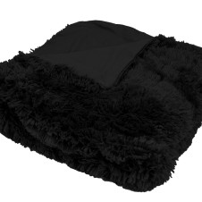 Luxusní deka s dlouhým vlasem 150x200cm ČERNÁ