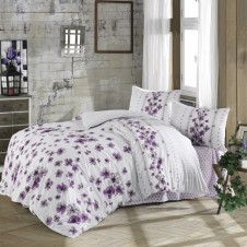 Bavlněné ložní povlečení Lorieta purple 200x200, 2x70x90